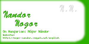 nandor mogor business card