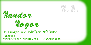 nandor mogor business card